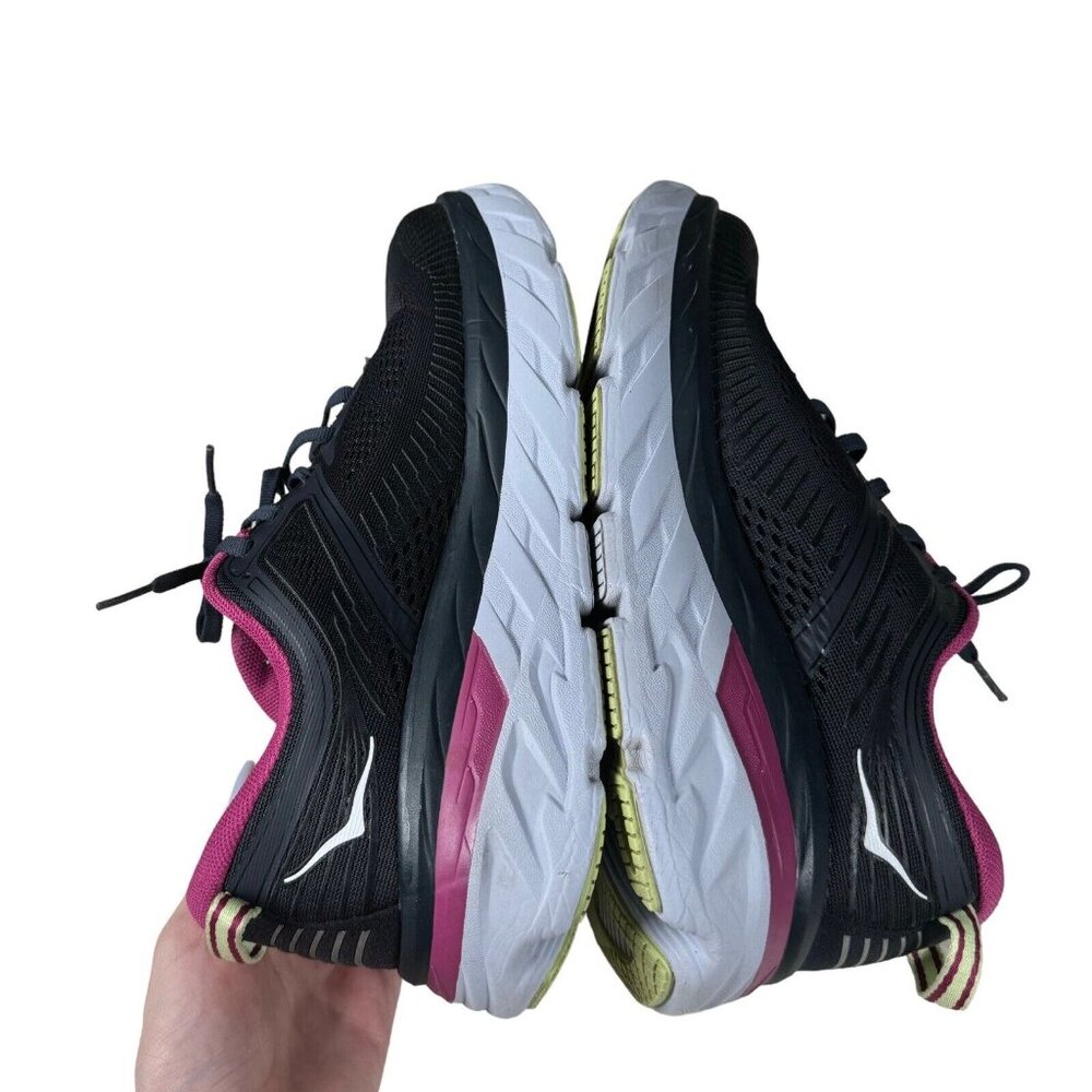 Hoka One One Black and Pink Athletic Shoes - Picture 9 of 16
